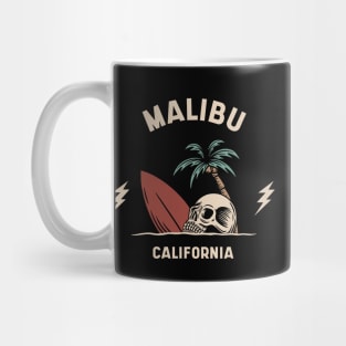 Vintage Surfing Malibu, California Mug